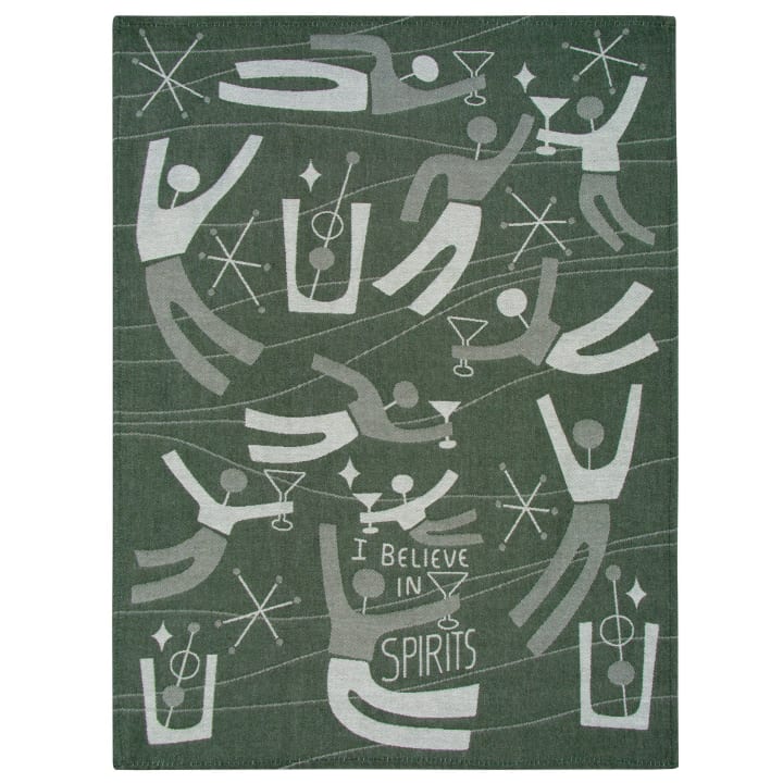 I Believe in Spirits Woven Dish Towel | Cotton Kitchen Tea Hand Dish Cloth | 28" x 21" | BlueQ at GetBullish