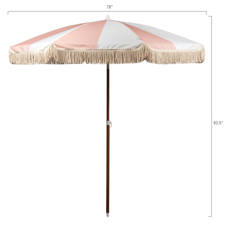 Summerland Beach Umbrella - Pink Salt Stripe