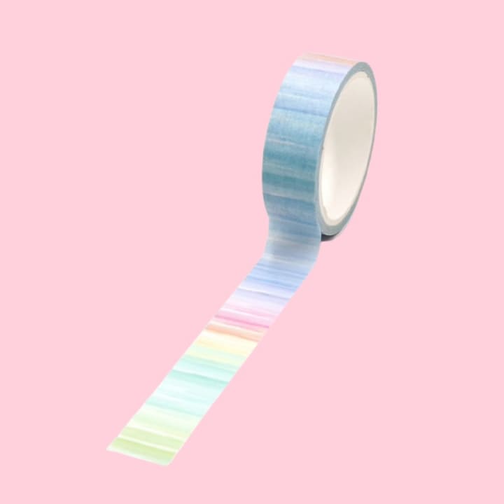 Watercolor Stripe Washi Tape | Gift Wrapping and Craft Tape