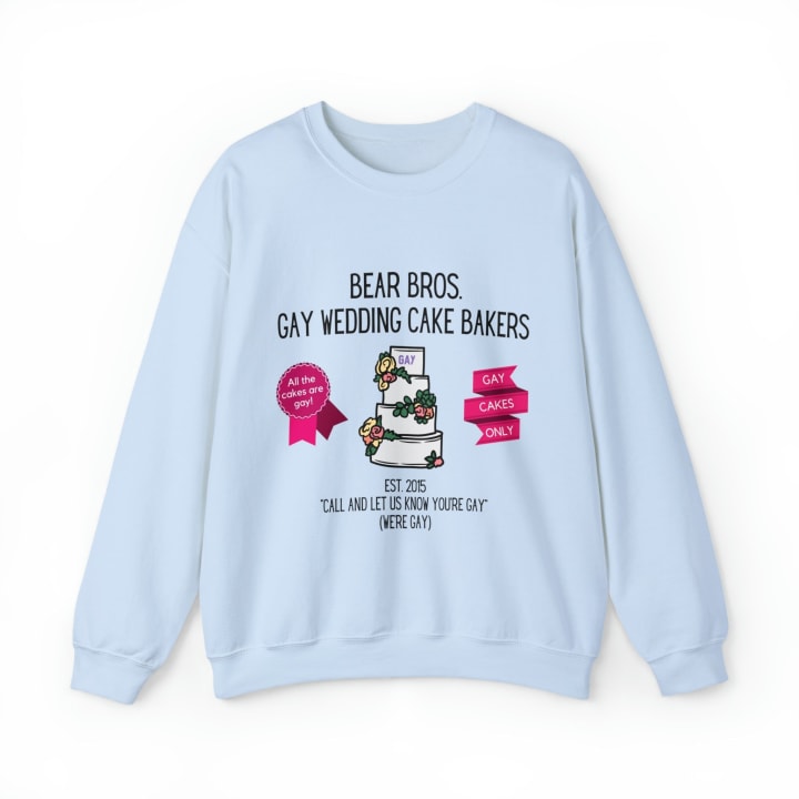 Bear Bros. Gay Wedding Cake Bakers Unisex Heavy Blend™ Crewneck Sweatshirt Sizes SM-5XL | Plus Size Available