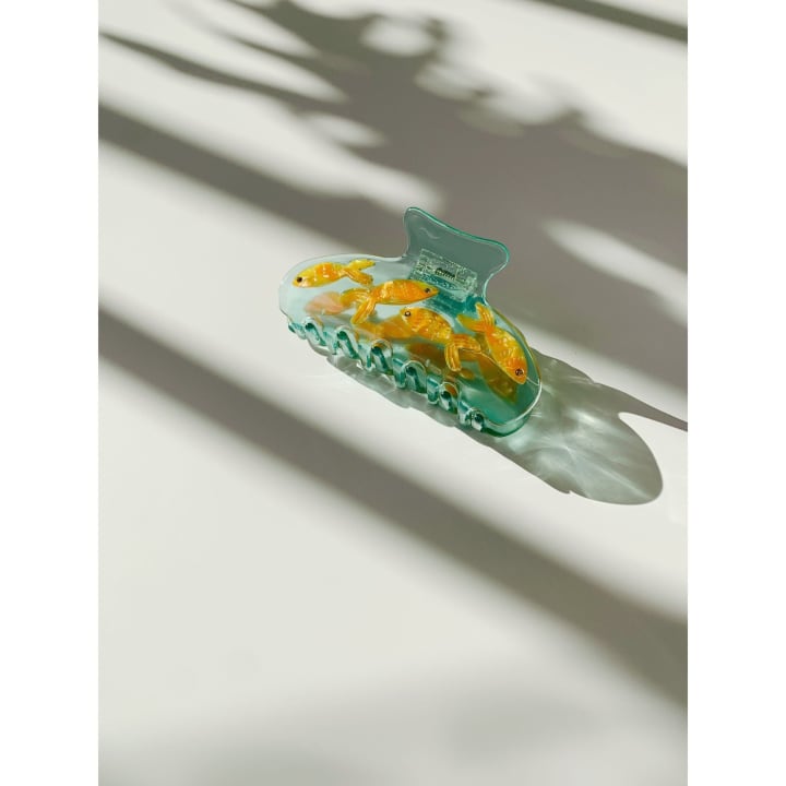 Velvet Claws Goldfish Hair Clip | School of Gold Fish | Claw Clip in Velvet Travel Bag