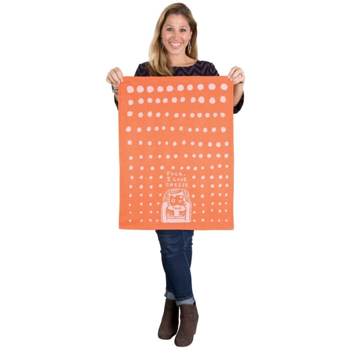 Fuck, I Love Cheese Jacquard Woven Dish Towel | BlueQ at GetBullish