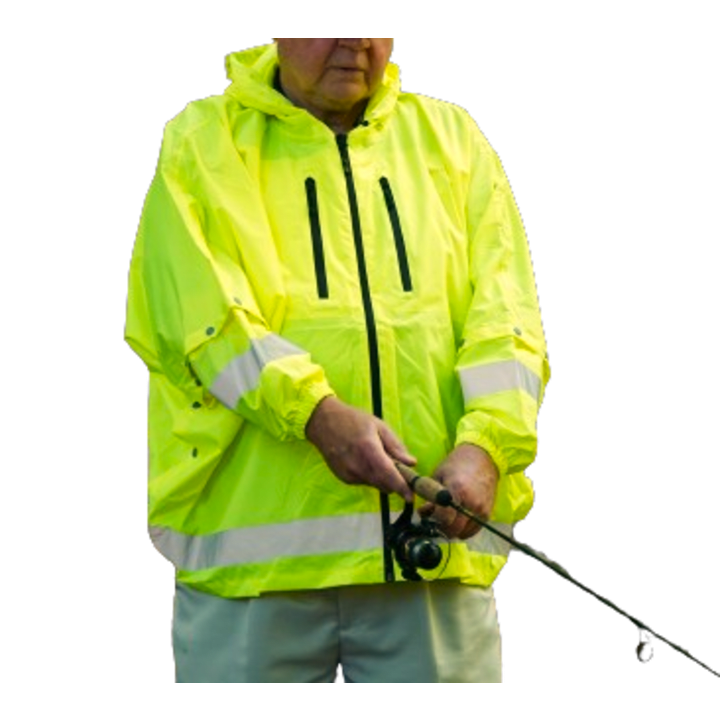 Brella 2020 Lime Green Unisex Hybrid Rain jacket w/ Reflective Strips