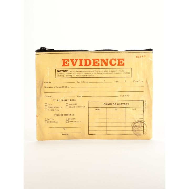 Evidence Recycled Material Zipper Pouch | BlueQ at GetBullish