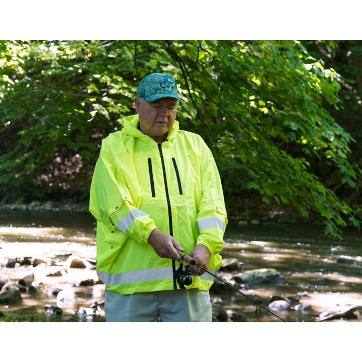 Brella 2020 Lime Green Unisex Hybrid Rain jacket w/ Reflective Strips