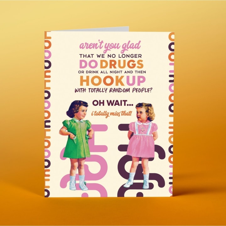 Drugs and Hookup Birthday Greeting Card