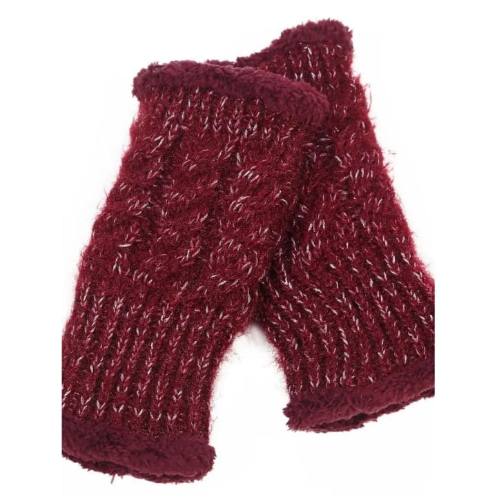 Burgundy Metallic Weave Fur Boot Topper