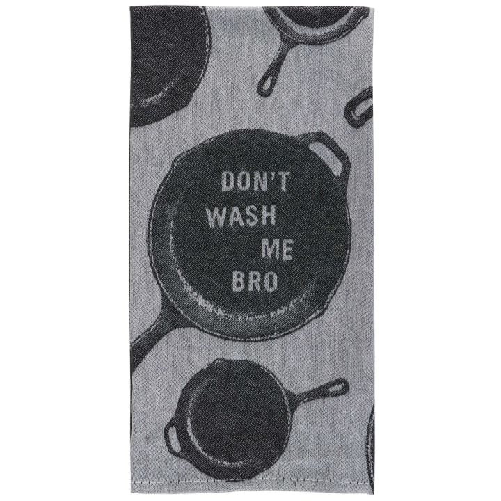 Don't Wash Me Bro Woven Dish Towel | Cotton Kitchen Tea Hand Dish Cloth | 28" x 21" | BlueQ at GetBullish