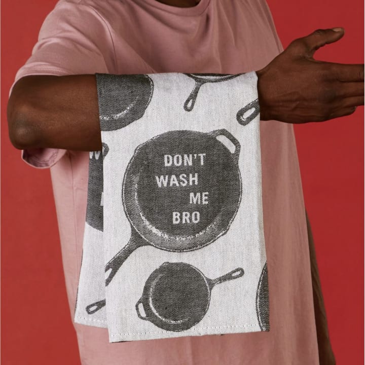 Don't Wash Me Bro Woven Dish Towel | Cotton Kitchen Tea Hand Dish Cloth | 28" x 21" | BlueQ at GetBullish