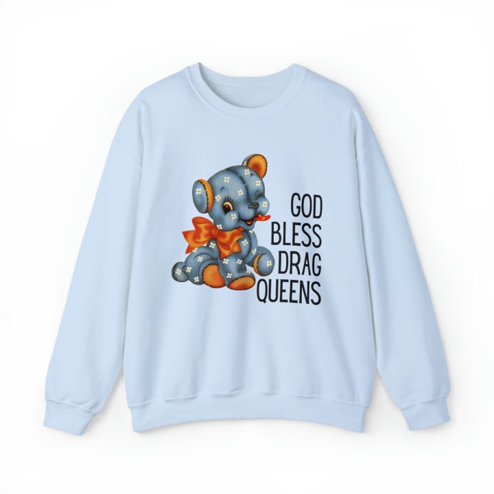 God Bless Drag Queens Unisex Heavy Blend™ Crewneck Sweatshirt Sizes SM-5XL | Plus Size Available