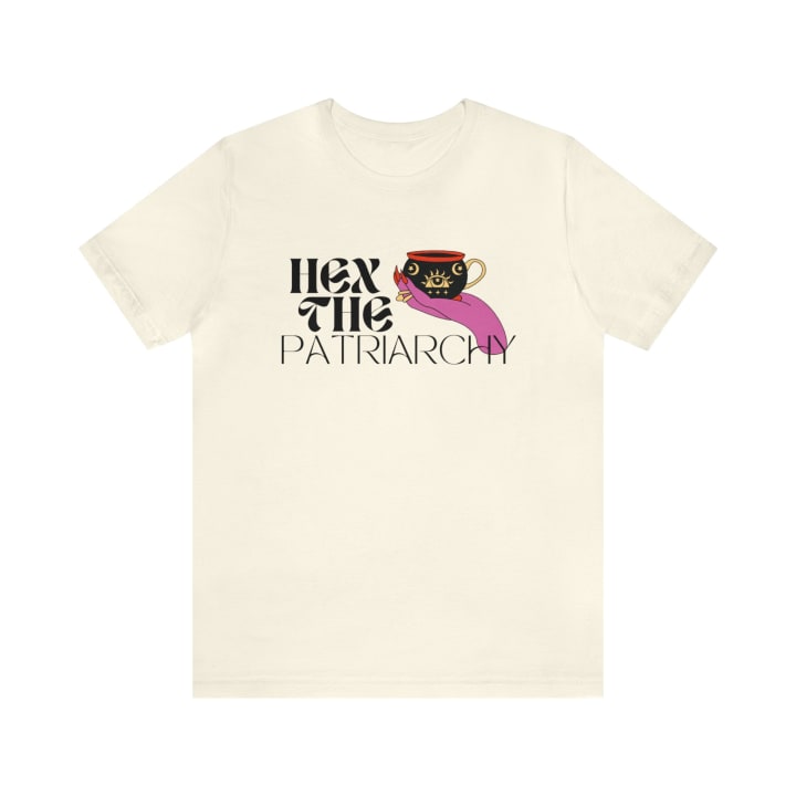 Hex the Patriarchy Feminist Jersey Short Sleeve Tee [Multiple Colors and Sizes]