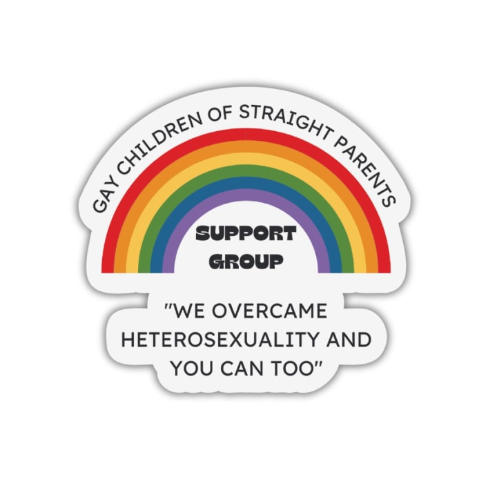 Gay Children of Straight Parents Support Group Glossy Die Cut Vinyl Sticker 2.95in x 2.71in