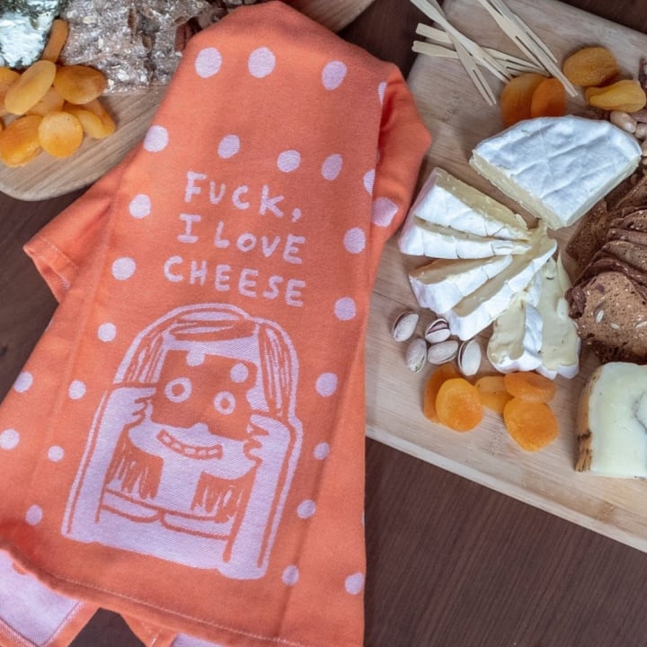 Fuck, I Love Cheese Jacquard Woven Dish Towel | BlueQ at GetBullish