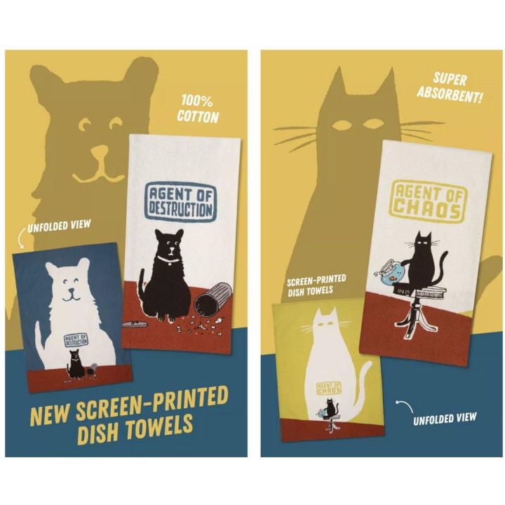 Agent Of Destruction Funny Dog Screen-Printed Kitchen Dish Cloth Towel | BlueQ at GetBullish