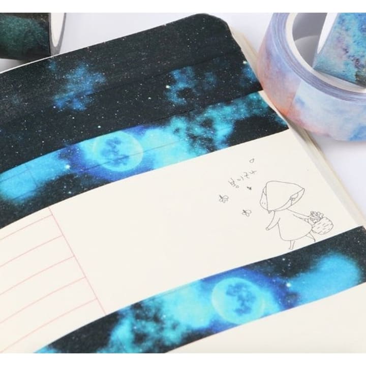 Galaxy Moon Washi Decorative Masking Tape | Gift Wrapping and Craft Tape