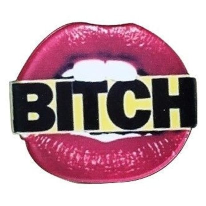 BITCH Lips Acrylic Pin