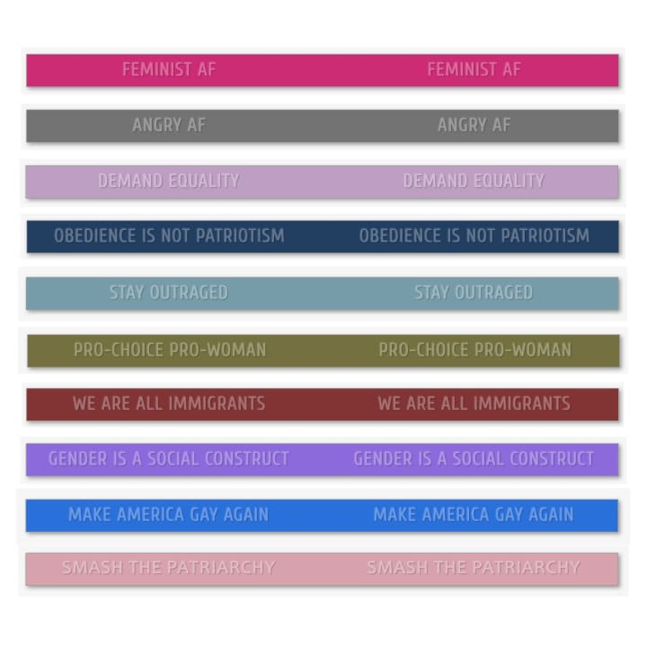 FEMINIST AF / DEMAND EQUALITY Silicone Bracelets (10 choices)