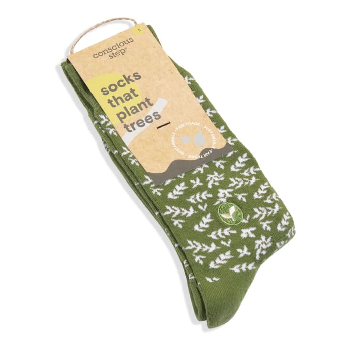 Men's Socks That Plant Trees - Green Branches | Fair Trade | Fits Men's Sizes 8.5-13