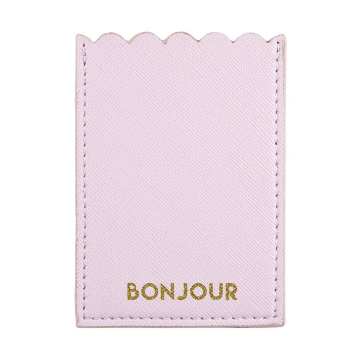 Bonjour Phone Pocket in Pink | Adhesive Pocket 2.5" x 3.5" for Cards or Cash