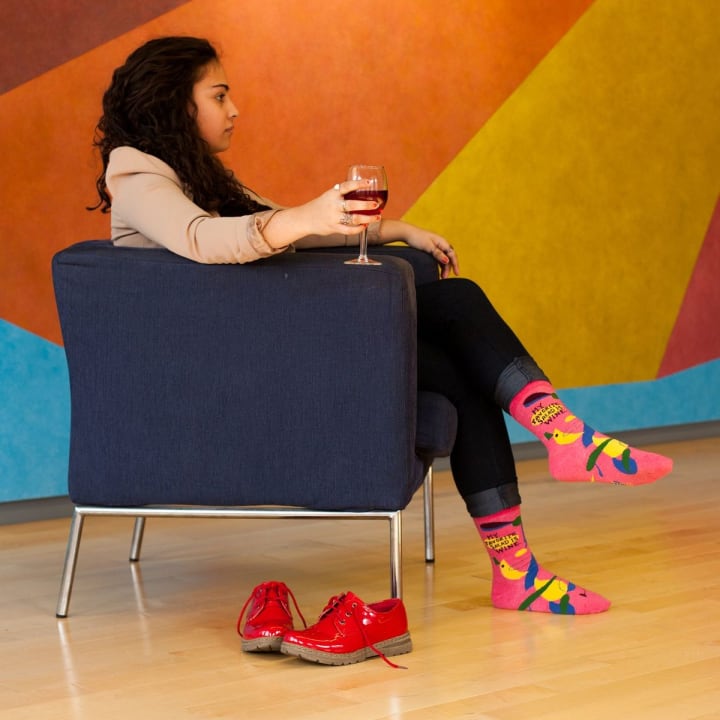 My Favorite Salad is Wine Women's Crew Socks | BlueQ at GetBullish