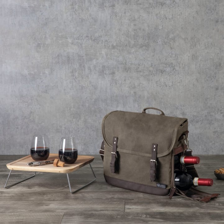 Adventure Wine Tote - Color: Khaki Green