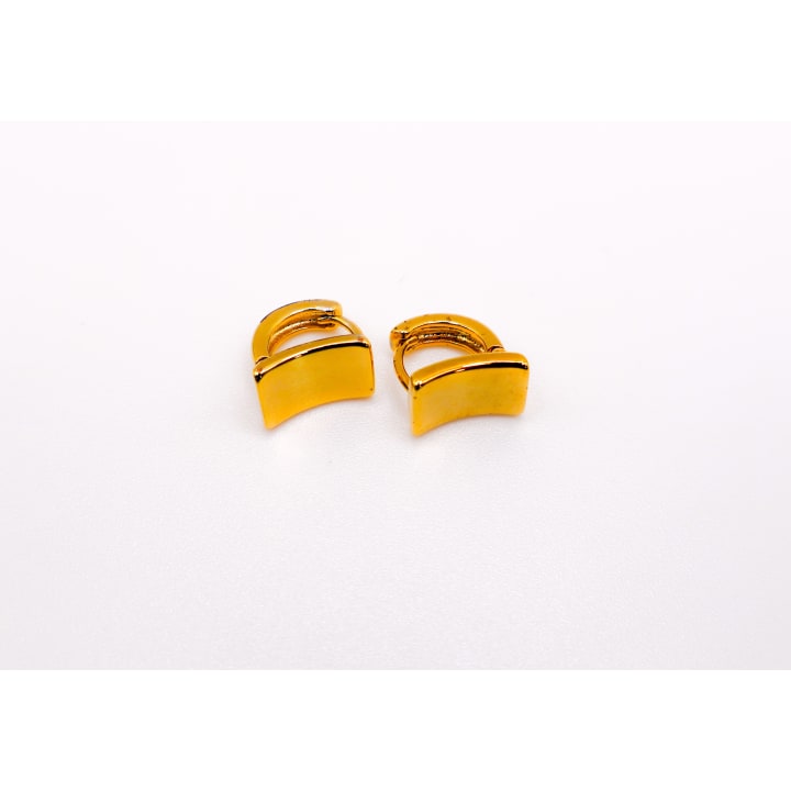 Golden Lock Rectangle Earrings