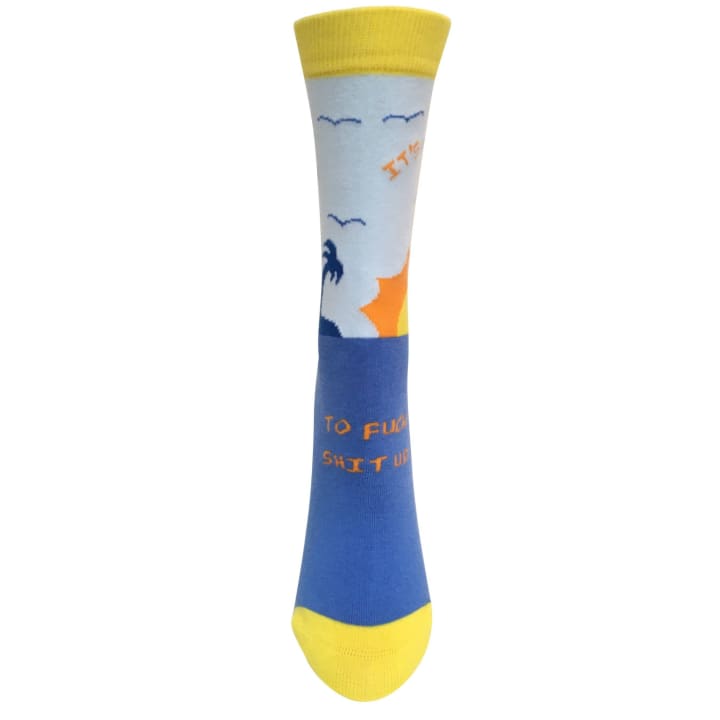 It's a New Day to Fuck Shit Up Women's Crew Socks | Sunrise Attitude