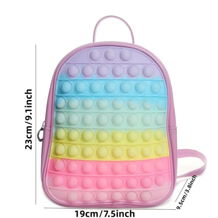 Rainbow Sensory Fidget Mini Backpack - Color: Purple