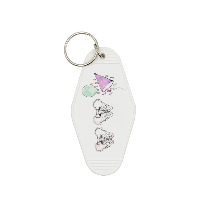 Hip Hip Hooray Graphic Motel Style Illustrated Keychain