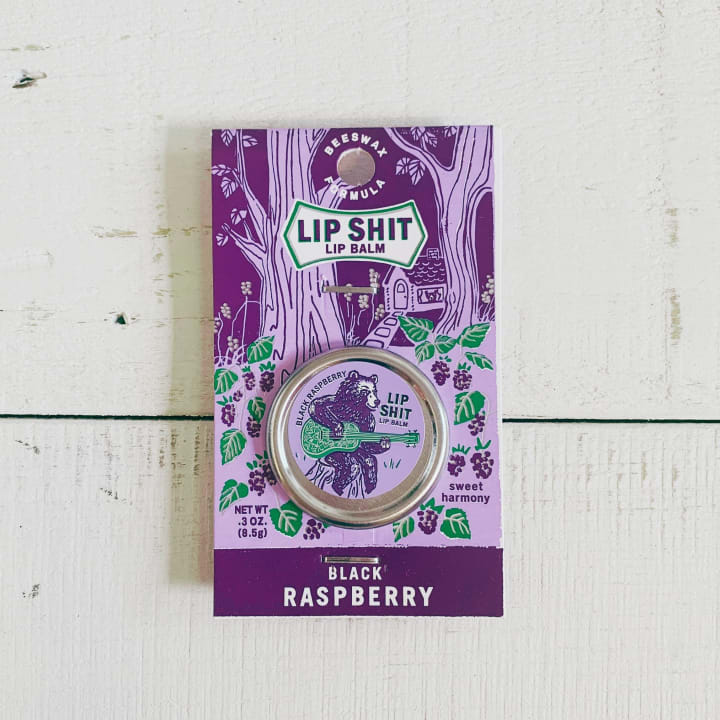 Lip Shit Lip Balm in Black Raspberry | Lip Moisturizer in Tin | .3oz | BlueQ at GetBullish