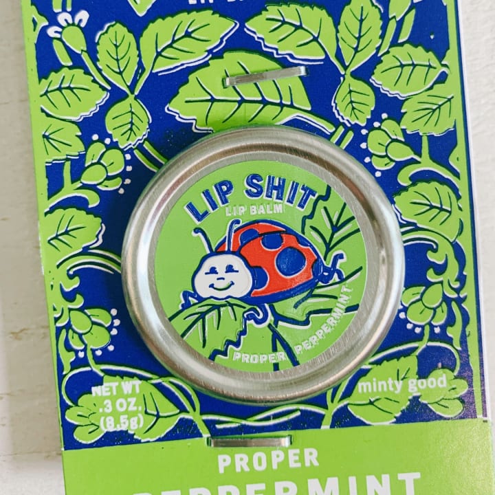 Lip Shit Lip Balm in Proper Peppermint Beeswax Formula | Lip Moisturizer in Tin | .3oz | BlueQ at GetBullish