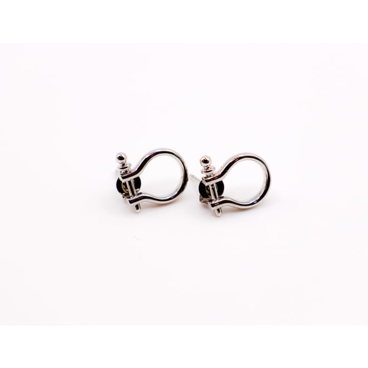 Whimsical White Gold Horseshoe Earrings