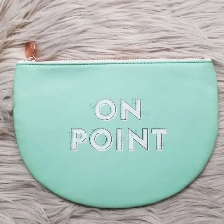 On Point Rounded Green Pink Cute/Cool/Unique Zipper Pouch/Bag/Clutch/Cosmetic/Makeup Bag