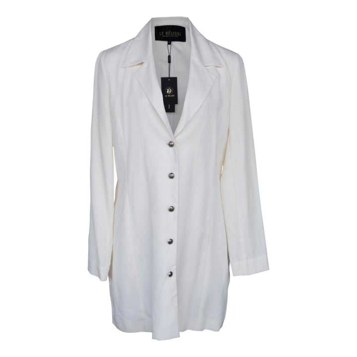 The Grace Long Blazer Dress in White