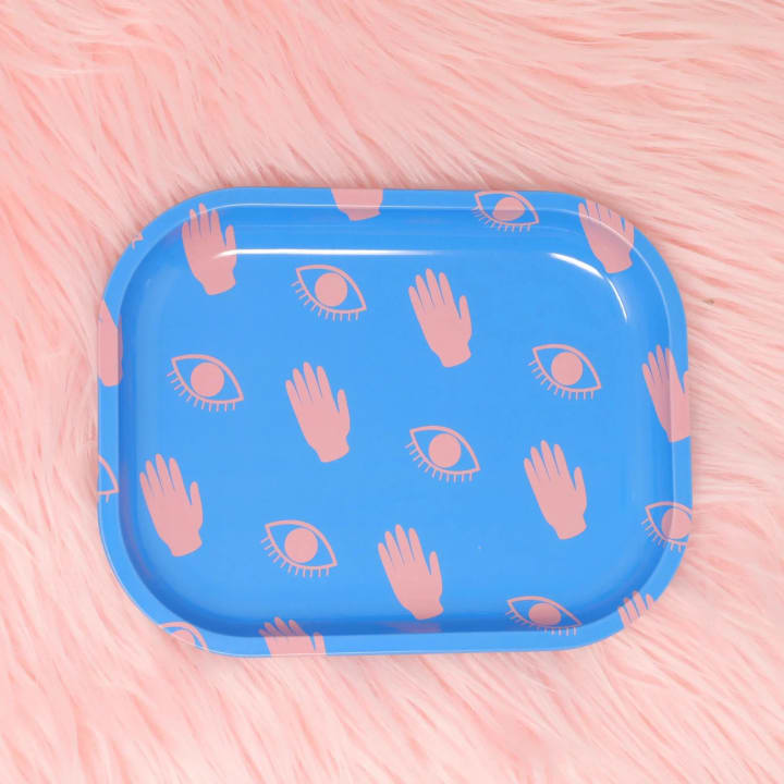 Hand And Eye Mystic Tray In Blue | Storage Tray