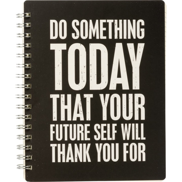 Do Something Today That Your Future Self Will Thank You For Spiral Notebook | Dot Print on Back Cover | 9" x 7" | 120 Lined Pages