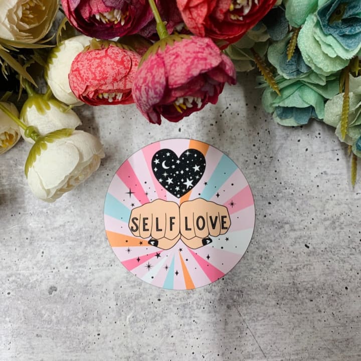 Self Love Illustrated Flexible Magnet in Cosmic Pastels