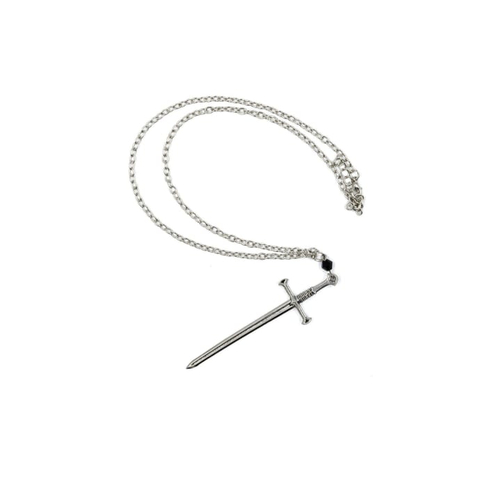 Sword Maiden Necklace in Silver | 3.5" Stabby Sword Pendant