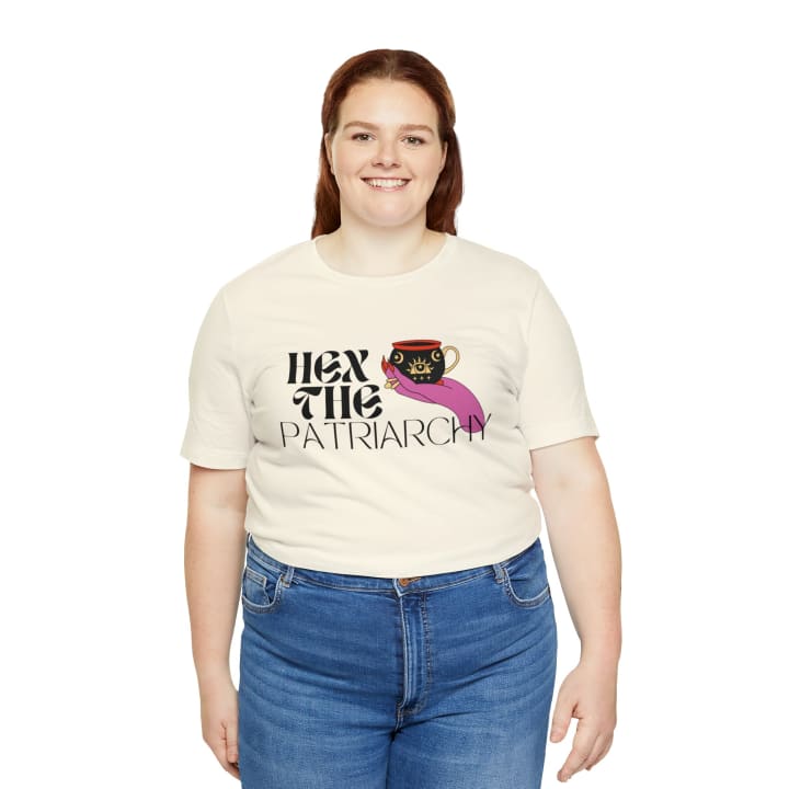 Hex the Patriarchy Feminist Jersey Short Sleeve Tee [Multiple Colors and Sizes]