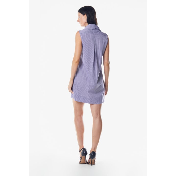 Italian Cotton Sleeveless Dress in Purple