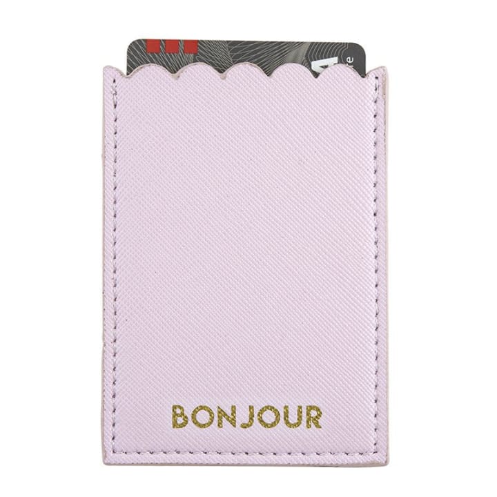 Bonjour Phone Pocket in Pink | Adhesive Pocket 2.5" x 3.5" for Cards or Cash