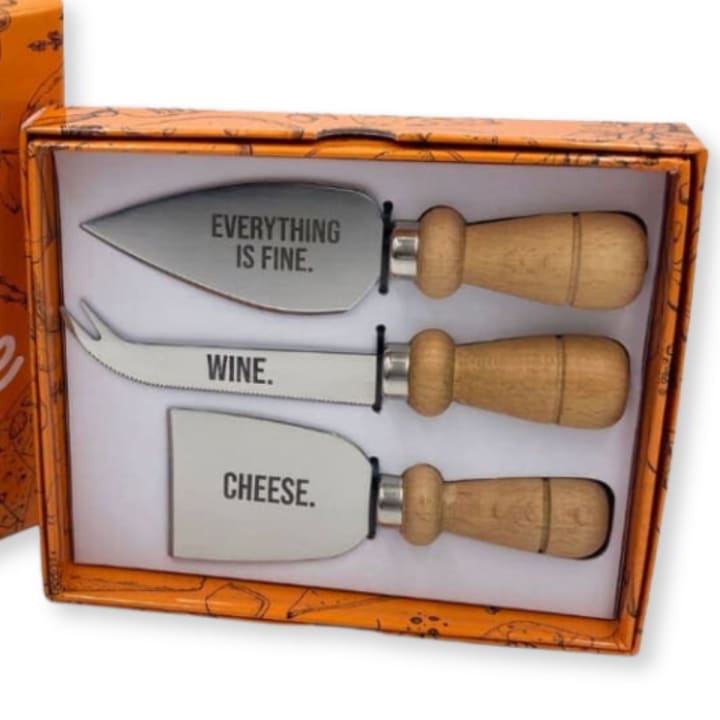 Cheese Charcuterie Set | Serving Knives for Host | Women's Funny Utensils Gift Set | Smartass & Sass at GetBullish