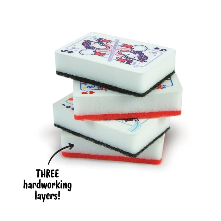 Clean House Playing Card Kitchen Sponges | Set of 4