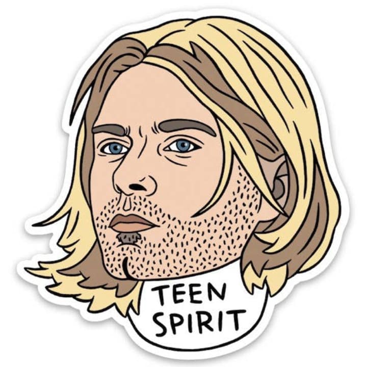 Kurt Cobain Teen Spirit Die Cut Sticker