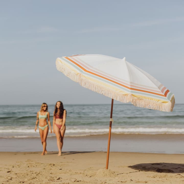 Summerland Beach Umbrella - Waikiki Stripes