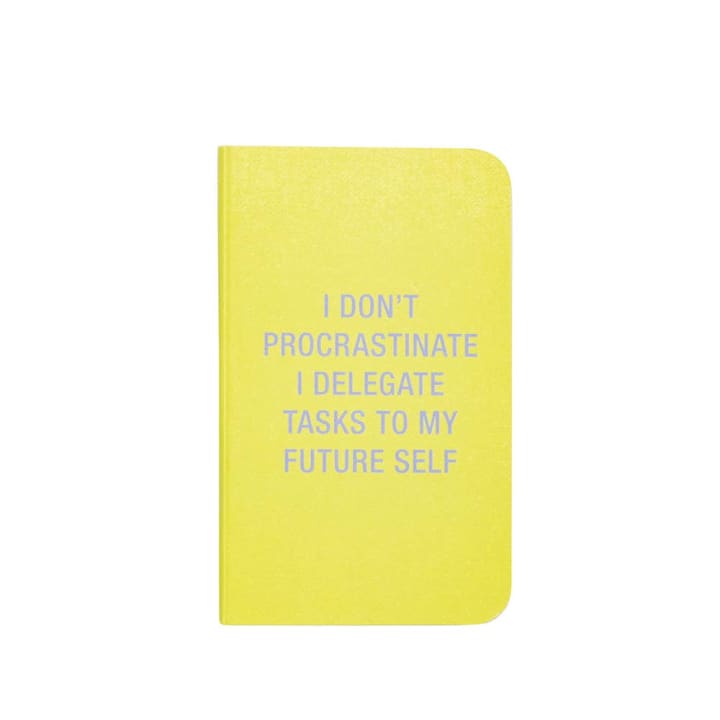 I Don't Procrastinate / I Hate Being Late Note Book Set in Yellow and Lilac