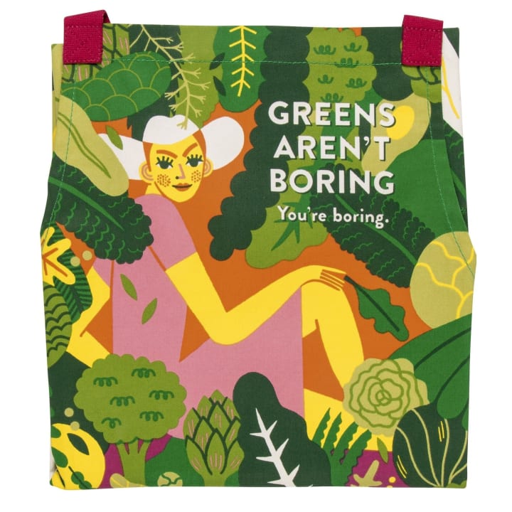 Green Aren't Boring You're Boring Funny Cooking Apron | Unisex 2 Pockets Adjustable Strap 100% Cotton | Vegetarian Gift | BlueQ at GetBullish