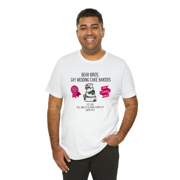 Bear Bros. Gay Wedding Cake Bakers Unisex Short Sleeve Tee [Multiple Color Options]