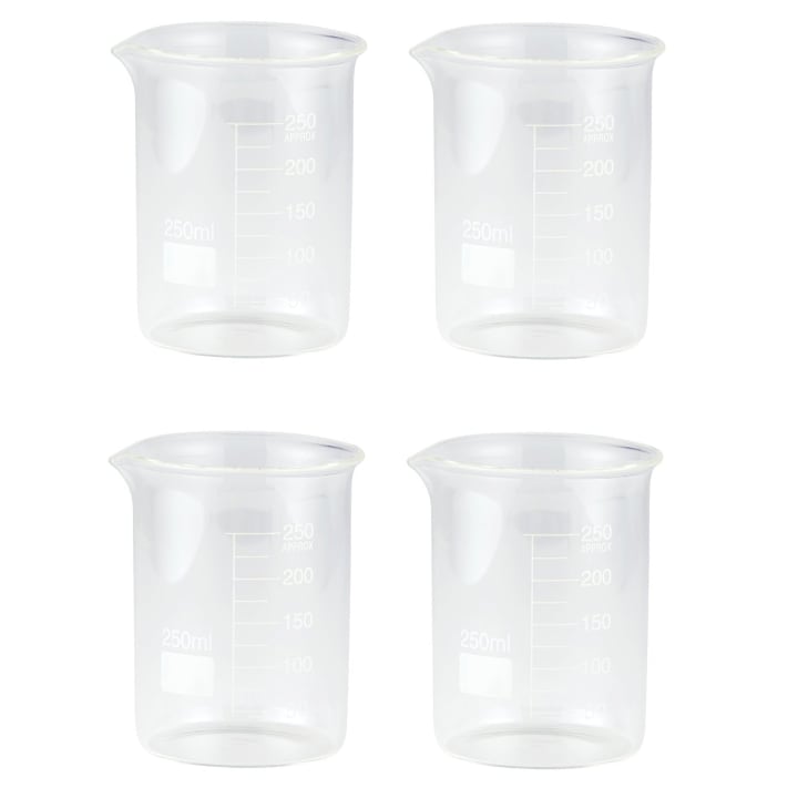 Mixology Beaker Drinking Glasses | Set of 4 | Laboratory Beaker Style Liquor Tumblers