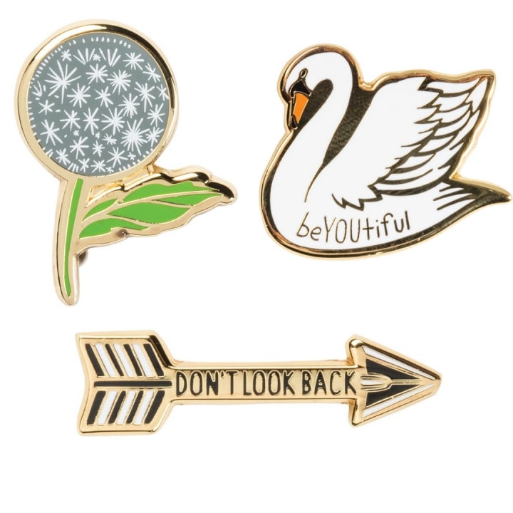 Inspiring Enamel Pins on Gift Cards | Set of 3